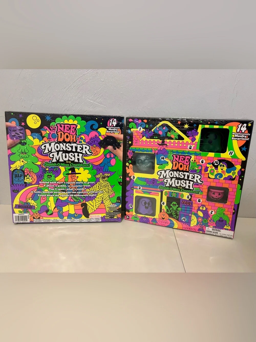 NeeDoh Monster Mush Squish-O-Ween Countdown 14 Surprises x2